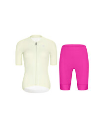 RIVANELLE Cycling short sleeve jersey and shorts - ELEVATE - cyclamen/ivory